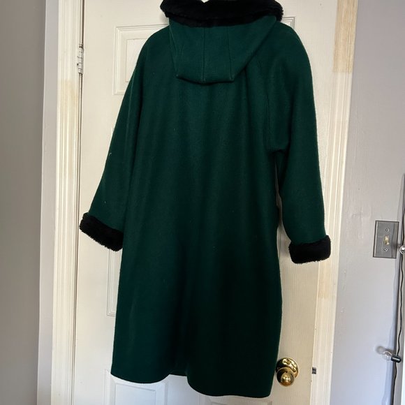 Deep Green Wool Coat - Picture 3 of 7